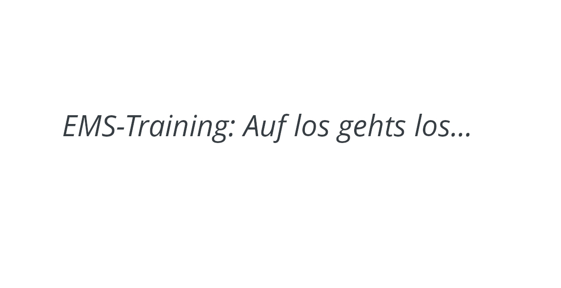 EMS-Training im Top Fit Allershausen ab 2020 !